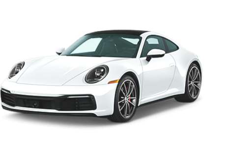 Белый porsche 911 в кузове седан